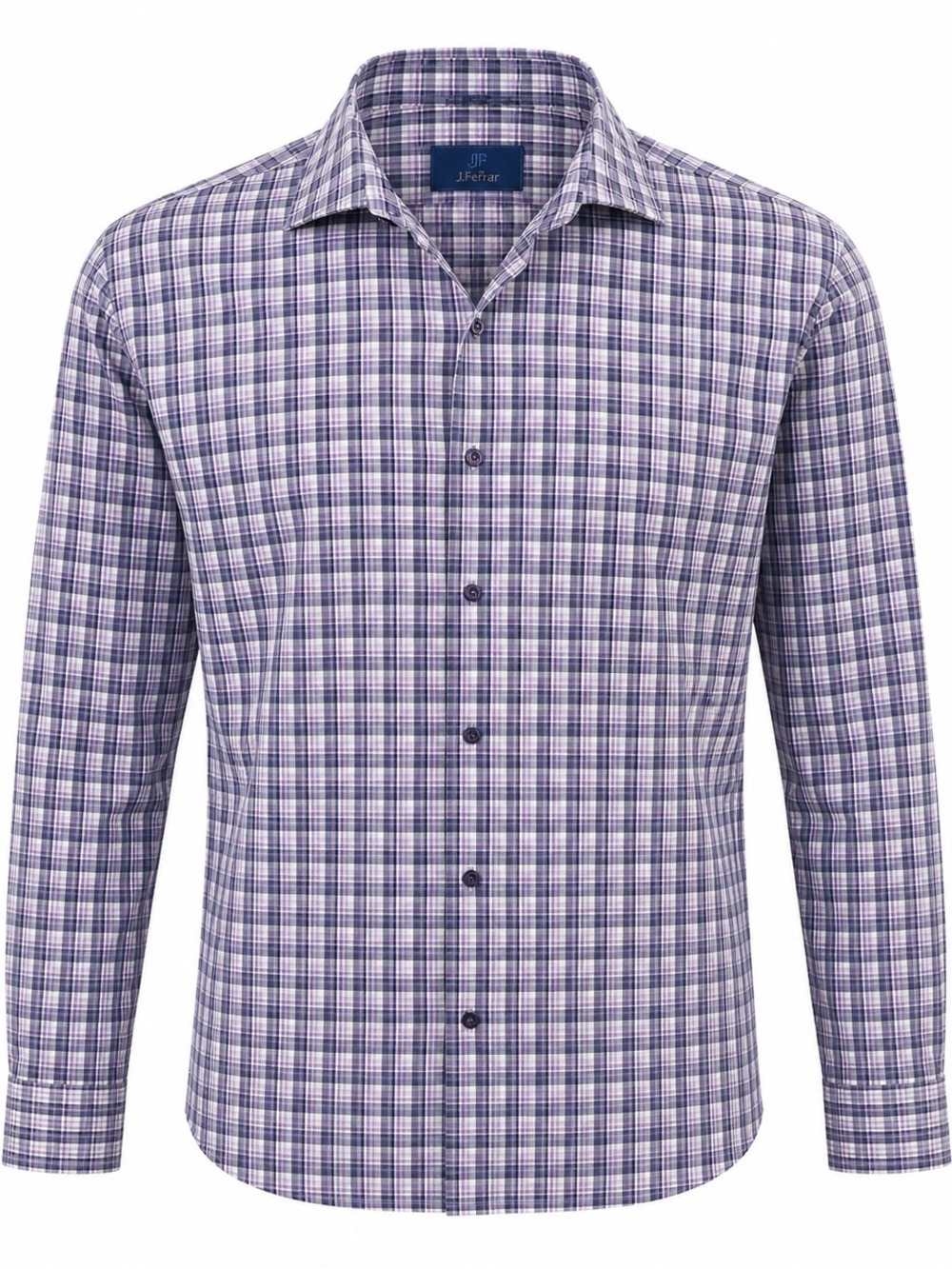 David Donahue Button Down Shirt Mens Large Purple‎ Plaid Excellent Cotton L/S